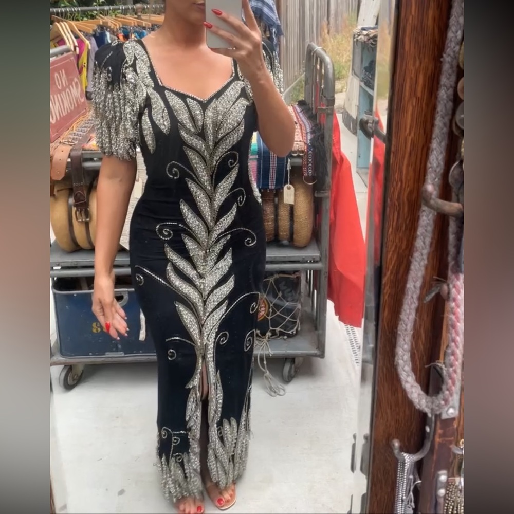 Vintage 1980s beaded dress